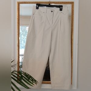 Lululemon Cream Barrel Leg High Rise Pleated Pant/31